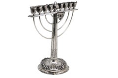 A German Silver Hanukkah Lamp, Circa 1900