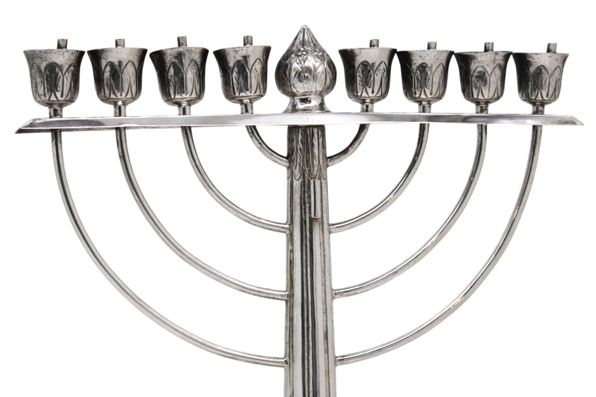Early 20th Century A German Silver Hanukkah Lamp, Circa 1900 For Sale