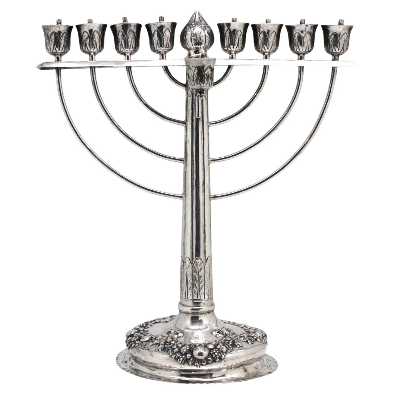 A German Silver Hanukkah Lamp, Circa 1900
