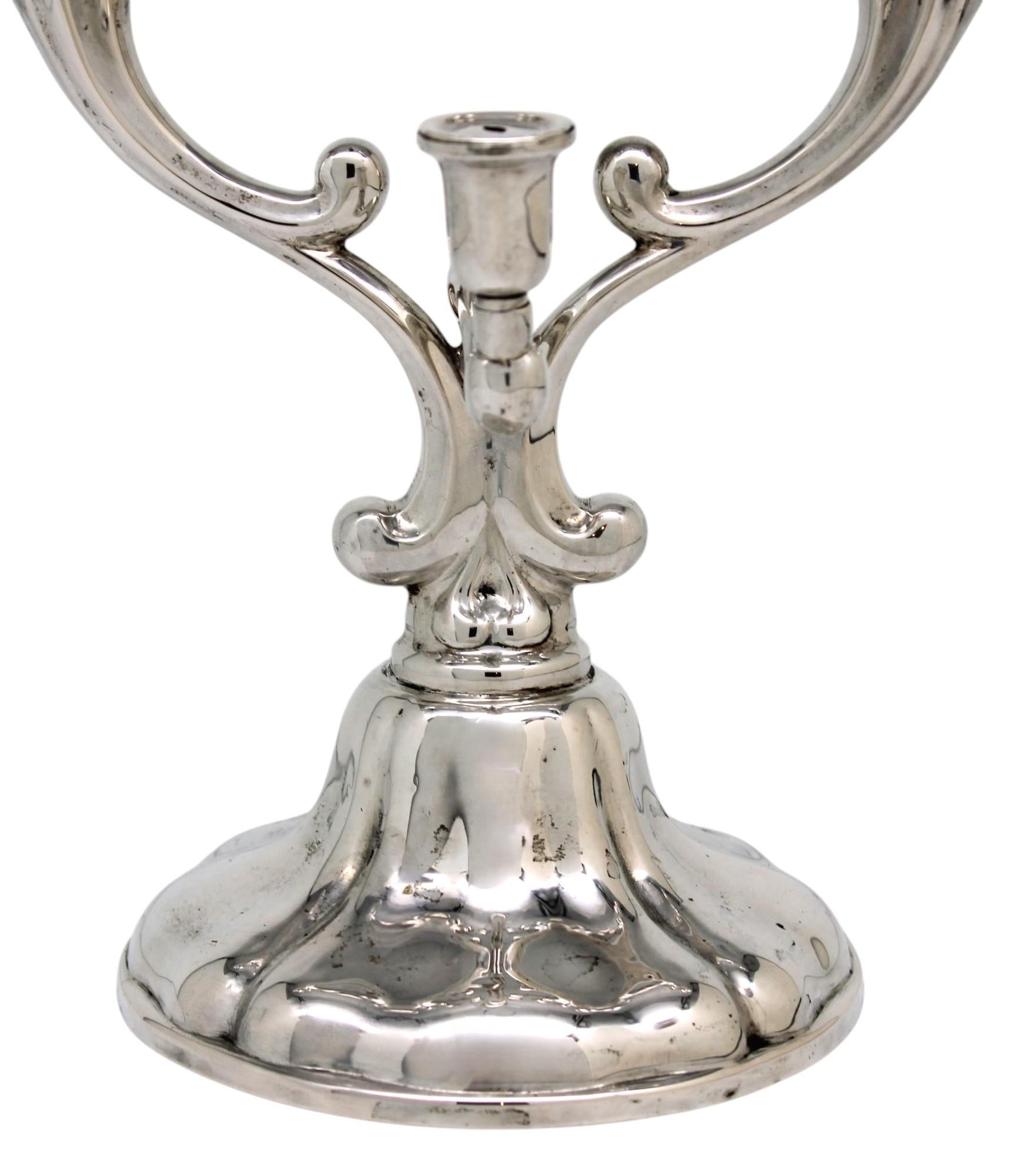A German Silver Hanukkah Lamp, Circa 1950 For Sale 2