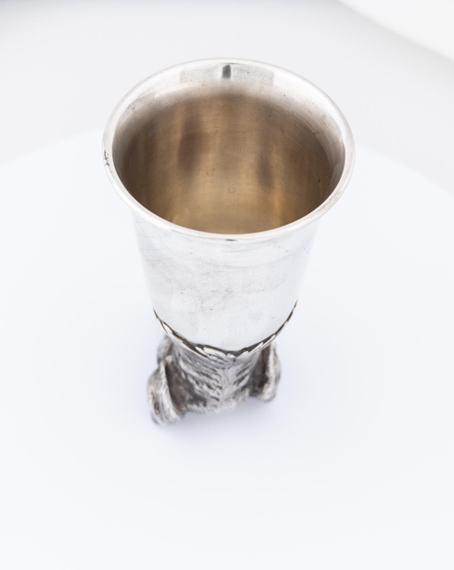 German Silver Hound Stirrup Cup by J. D. Schleissner & Söhne Retailed by Dior For Sale 7