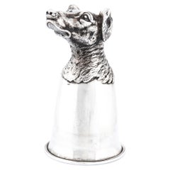 German Silver Hound Stirrup Cup by J. D. Schleissner & Söhne Retailed by Dior