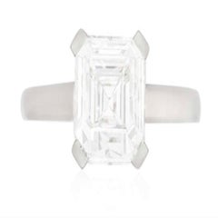 A GIA Certified 3.01 Emerald Diamond Ring