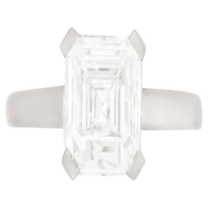A GIA Certified 3.01 Emerald Diamond Ring 