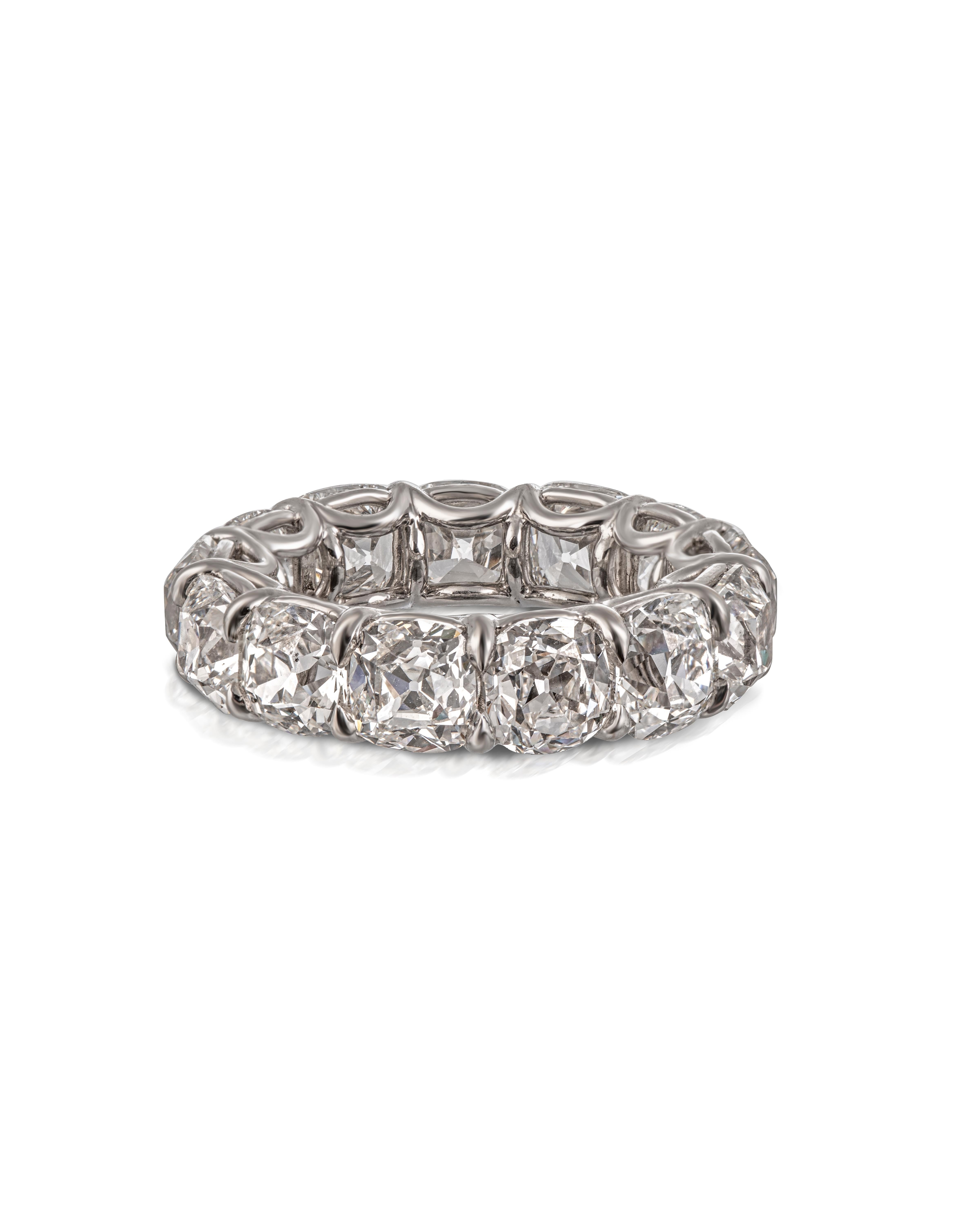 A GIA Certified Eternity Ring Comprising of 13 Diamonds in Platinum
This fabulous diamond eternity ring comprises of 13 GIA certified brilliant cut diamonds. 9 of the diamonds are over 1 carat and 4 are slightly under 1 carat. The well matched and
