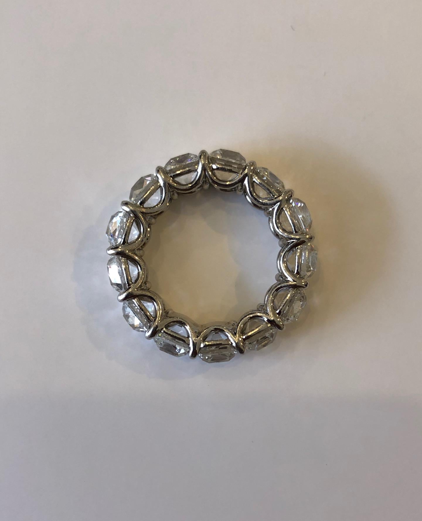 Contemporary GIA Certified Eternity Ring Comprising of 13 Diamonds in Platinum For Sale