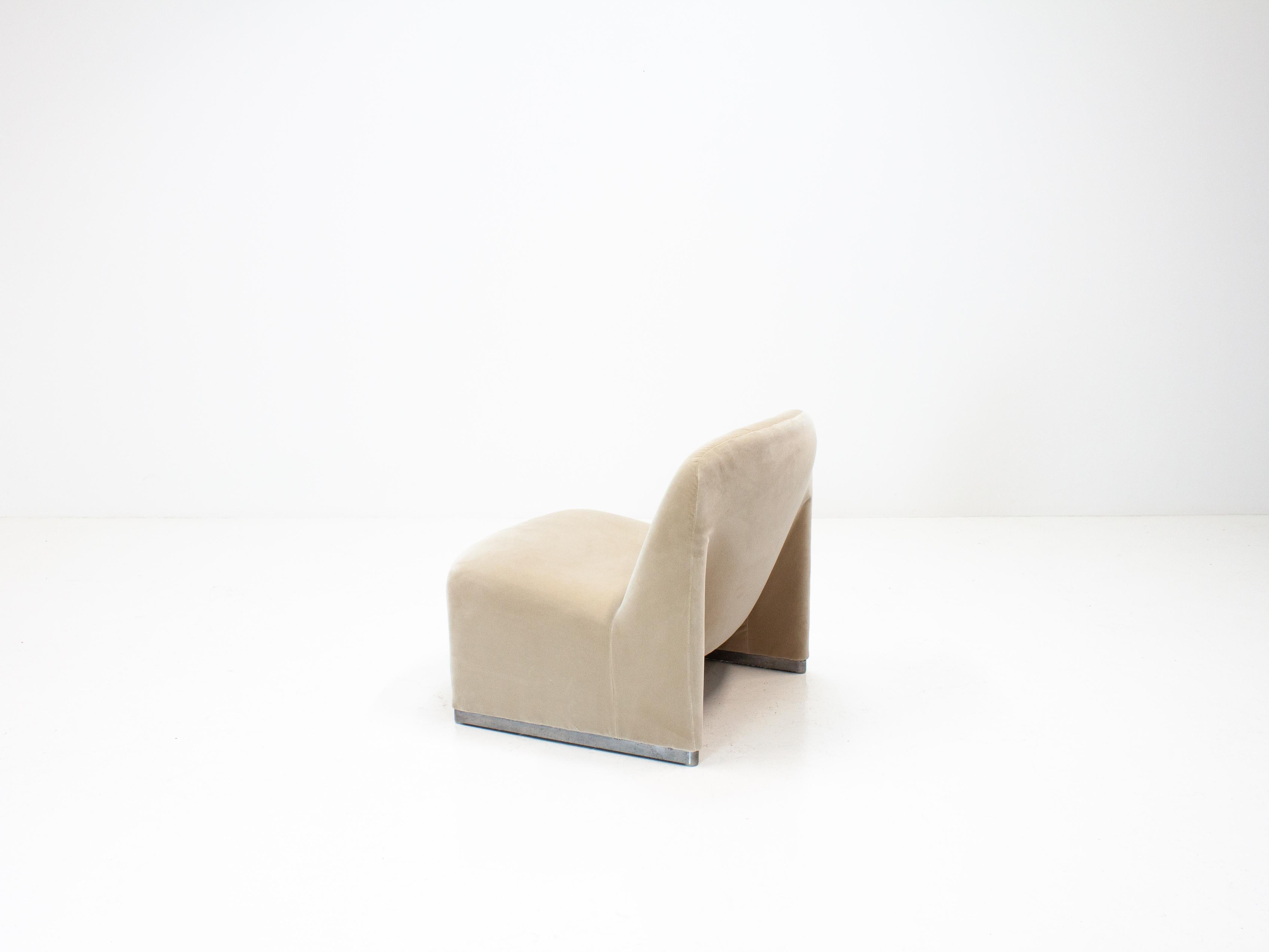 Mid-Century Modern Giancarlo Piretti “Alky” Chair in New Velvet, Artifort, 1970s