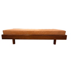 A Gianfranco frattini leather 
wood day bed