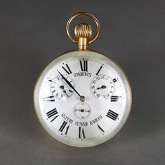 Giant Brass and Glass Antonio Barbarni Ball Desk Clock
