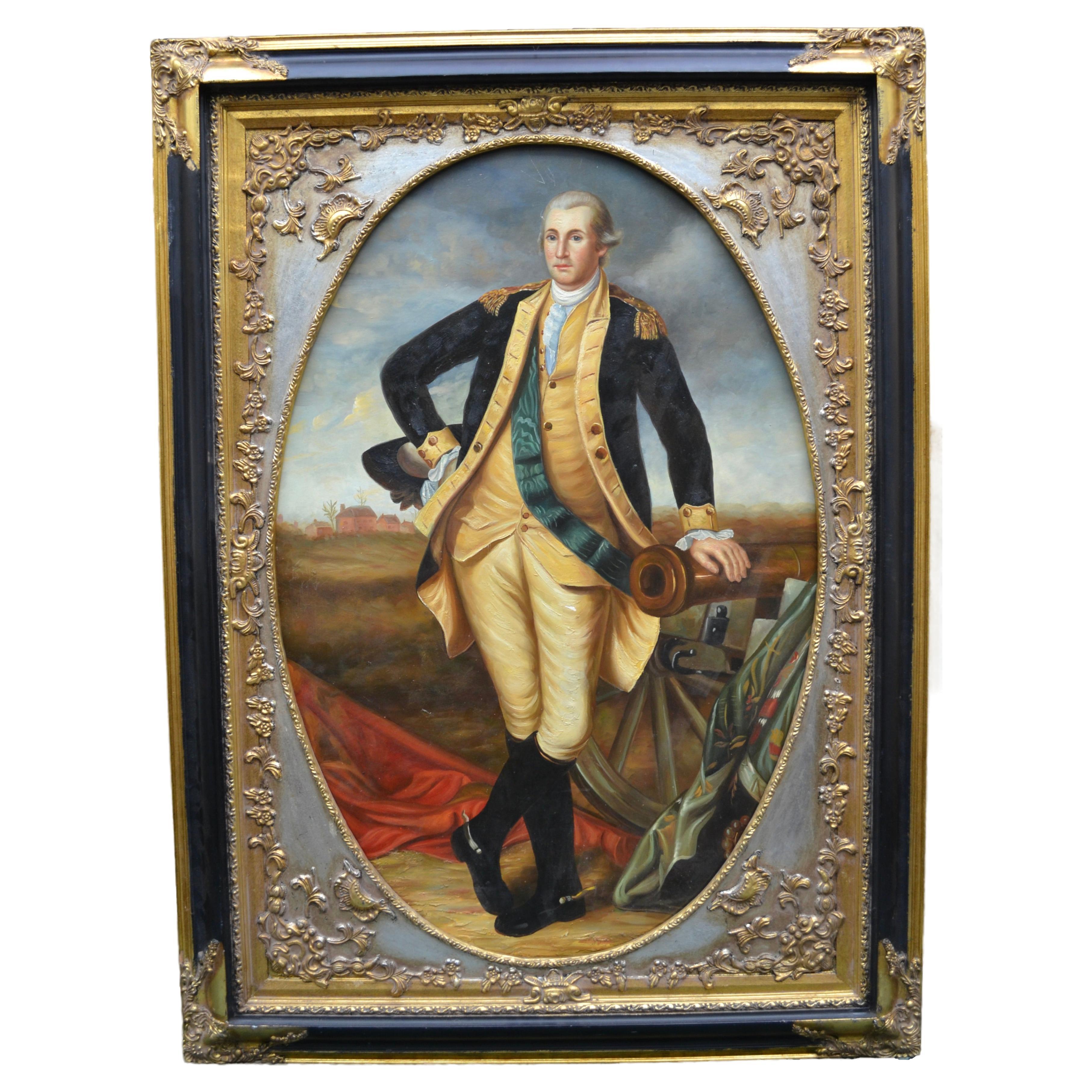 A "Giclee" Canvas of George Washington after a 1779 Painting by Charles Peale For Sale