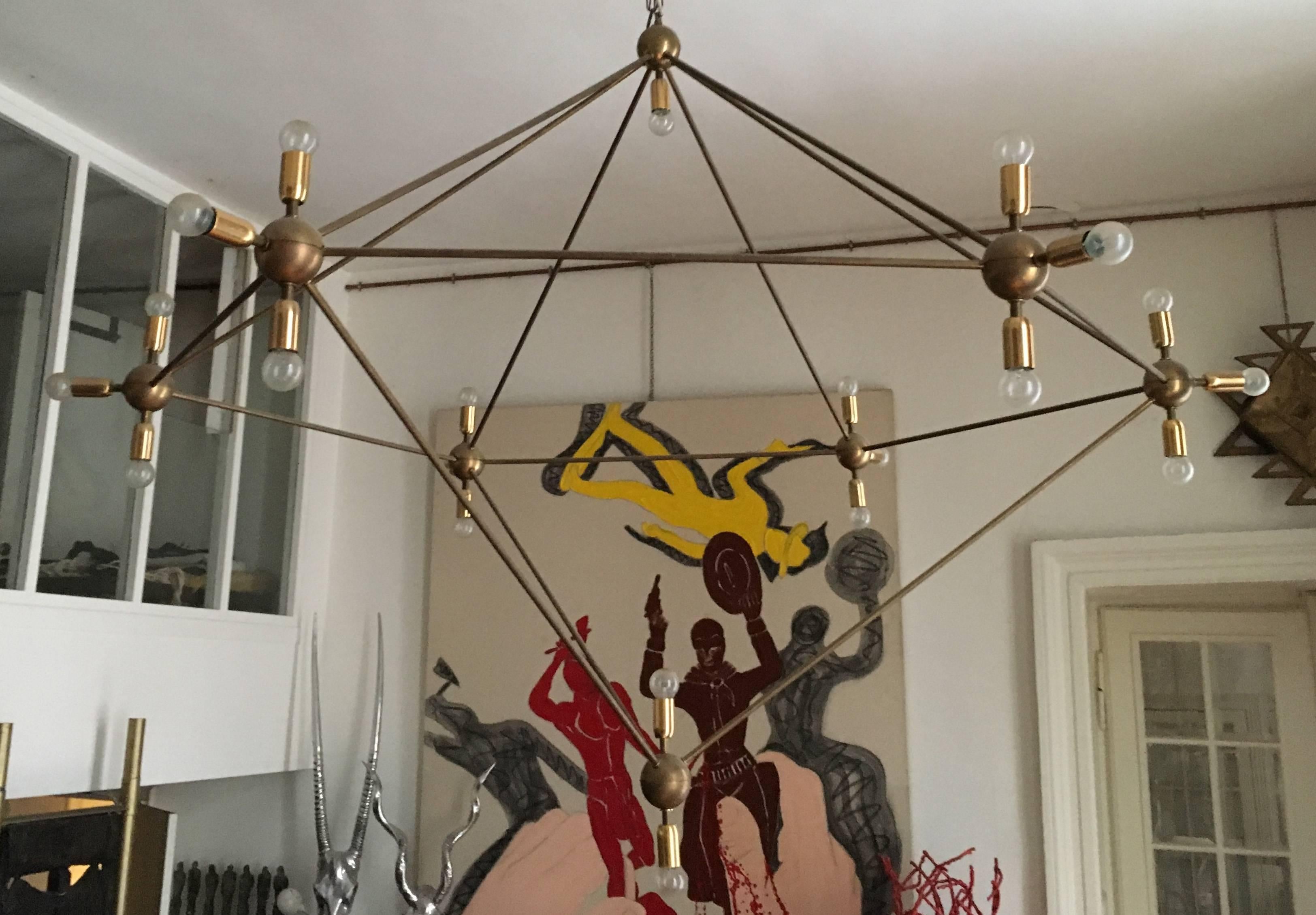 Modern Gigantic Chandelier, Asymmetrical Pentagonal Shaped For Sale