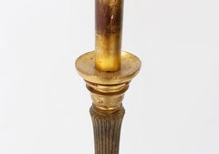 Gild Wood Gesso Italian Floor Lamp