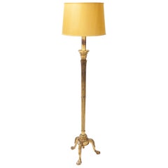 Gild Wood Gesso Italian Floor Lamp