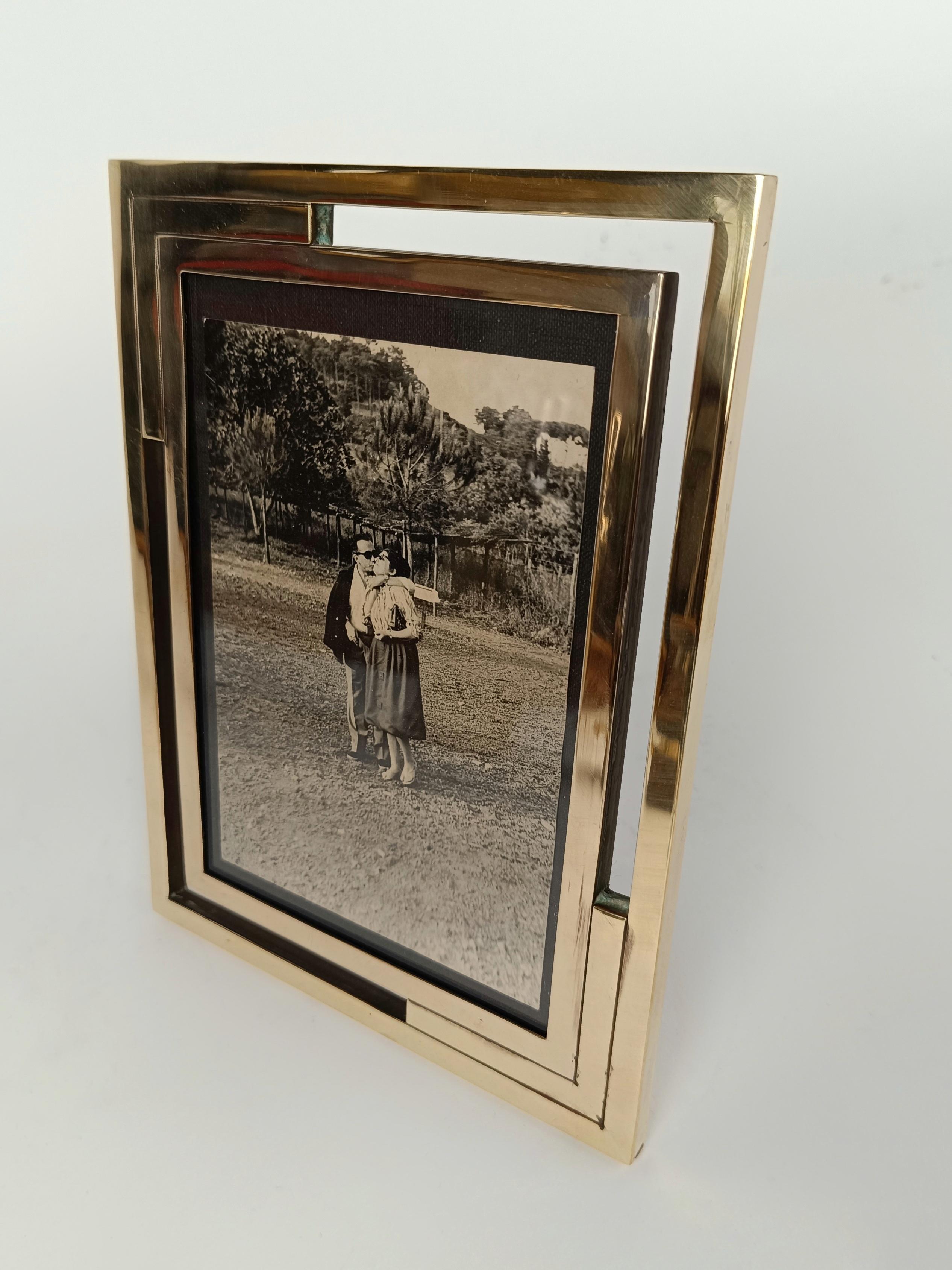 Gilded Brass Midcentury Picture Photo Frame in the Style of Romeo Rega, Italy 8