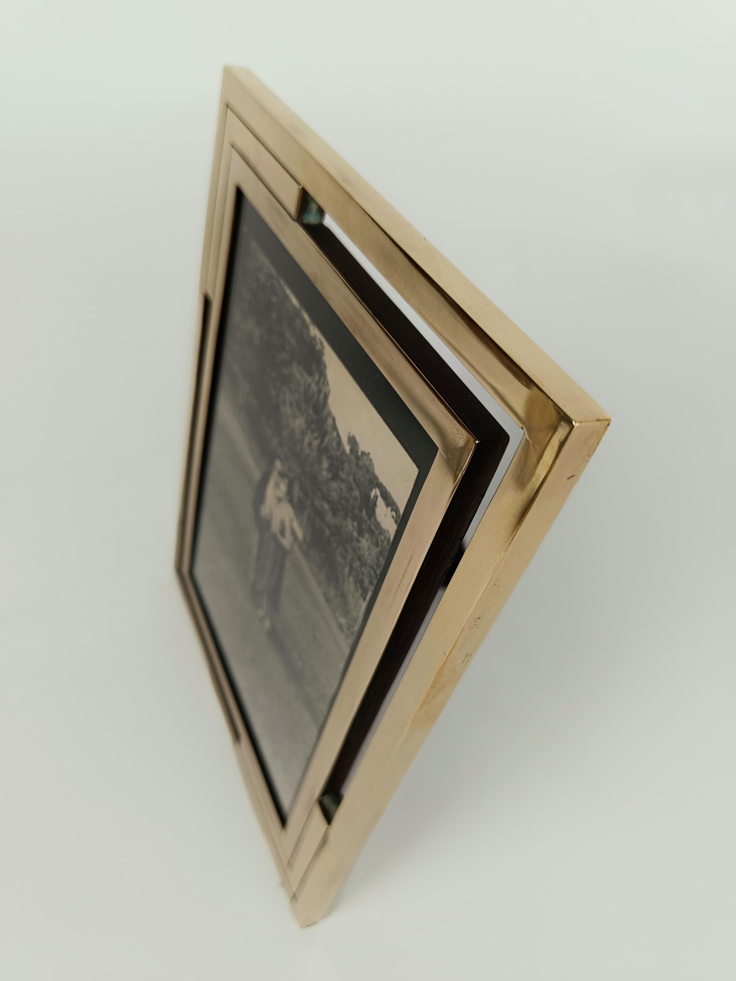 Gilded Brass Midcentury Picture Photo Frame in the Style of Romeo Rega, Italy 12