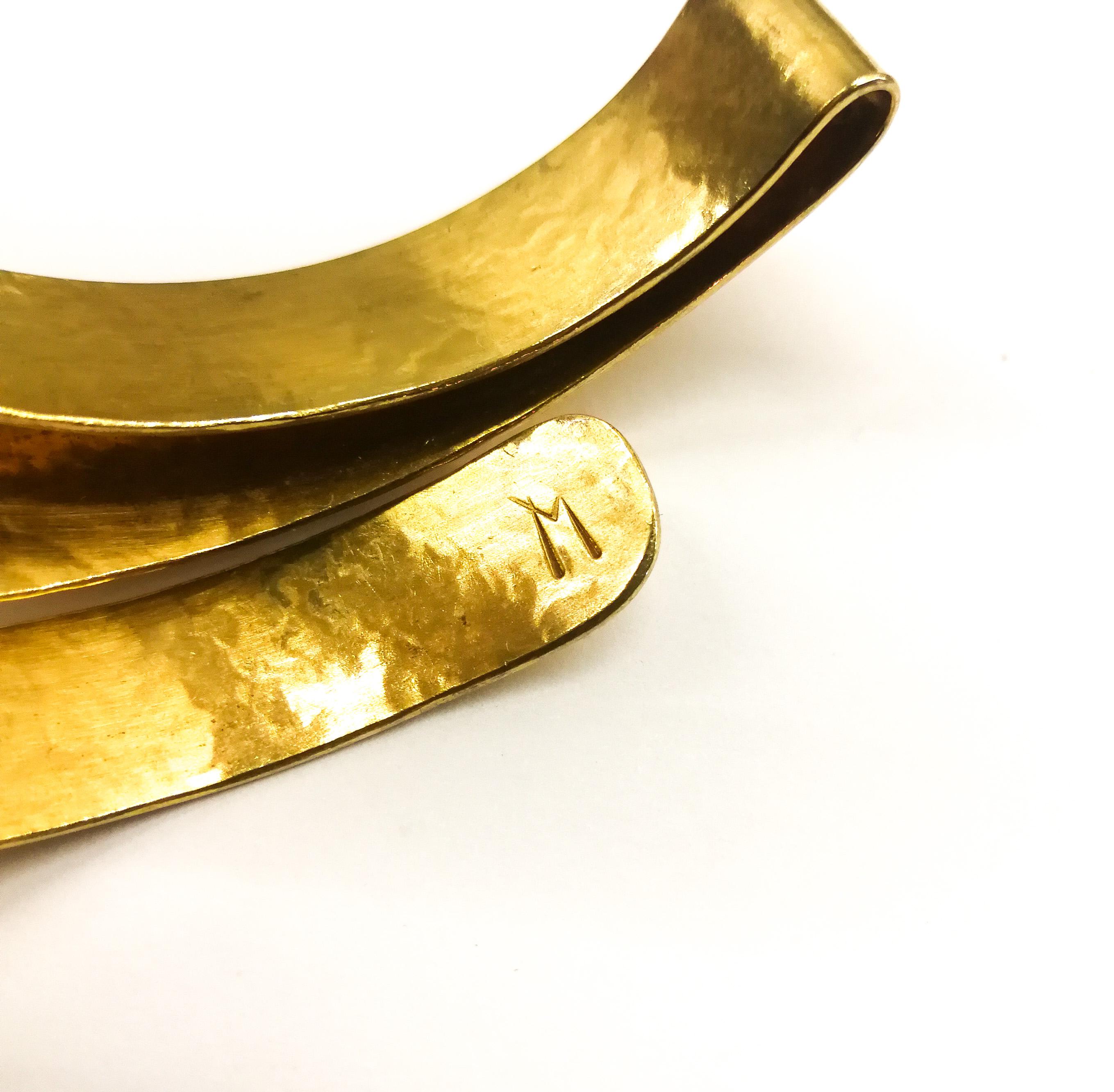 A gilded metal 'ribbon' cuff, Herve Van Der Straeten, France, 1990s 1