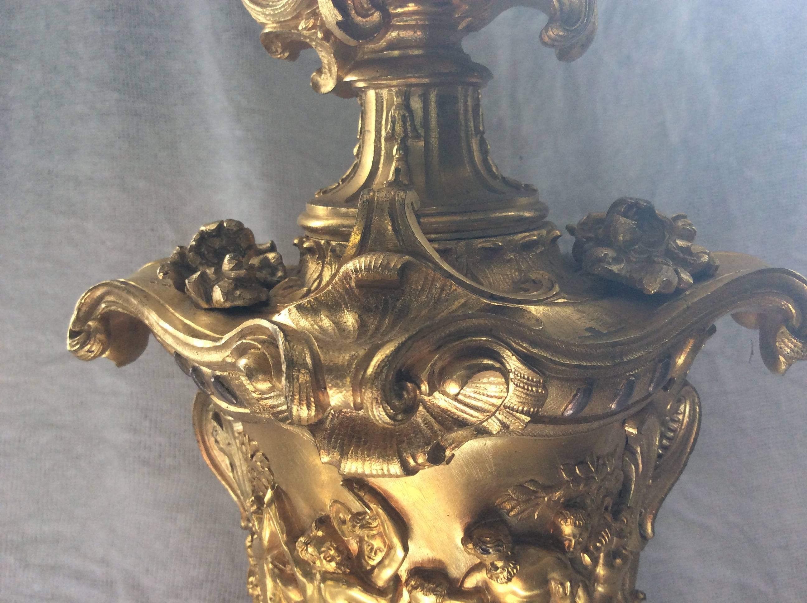 Gilt Bronze Table Lamp In Good Condition In Lyngby, DK