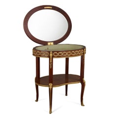 Gilt-Bronze and Mahogany Bois Satine Vitrine Table by Francois Linke