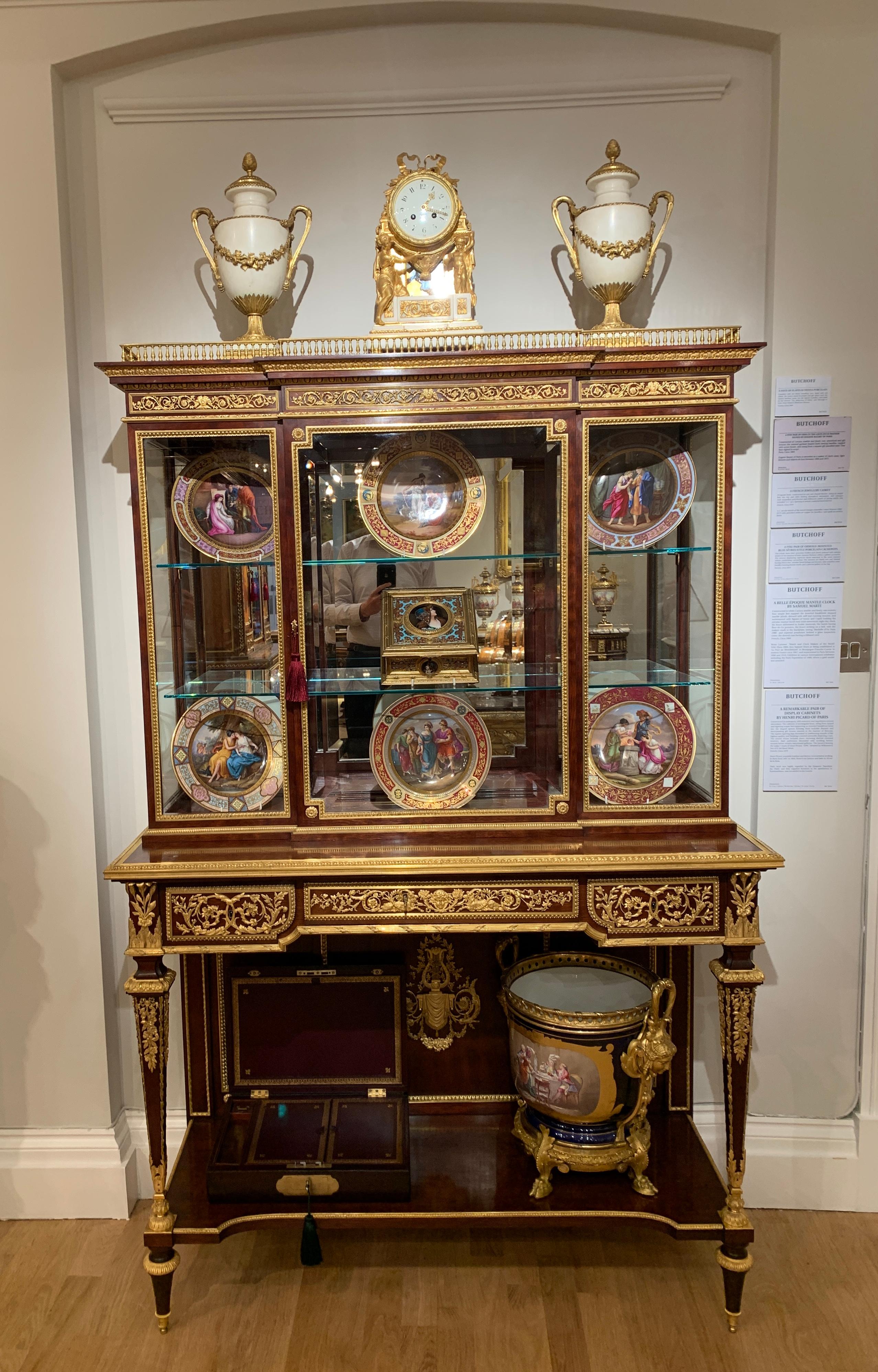 French Gilt Bronze and Ormolu Mantle Clock by Samuel Marti For Sale