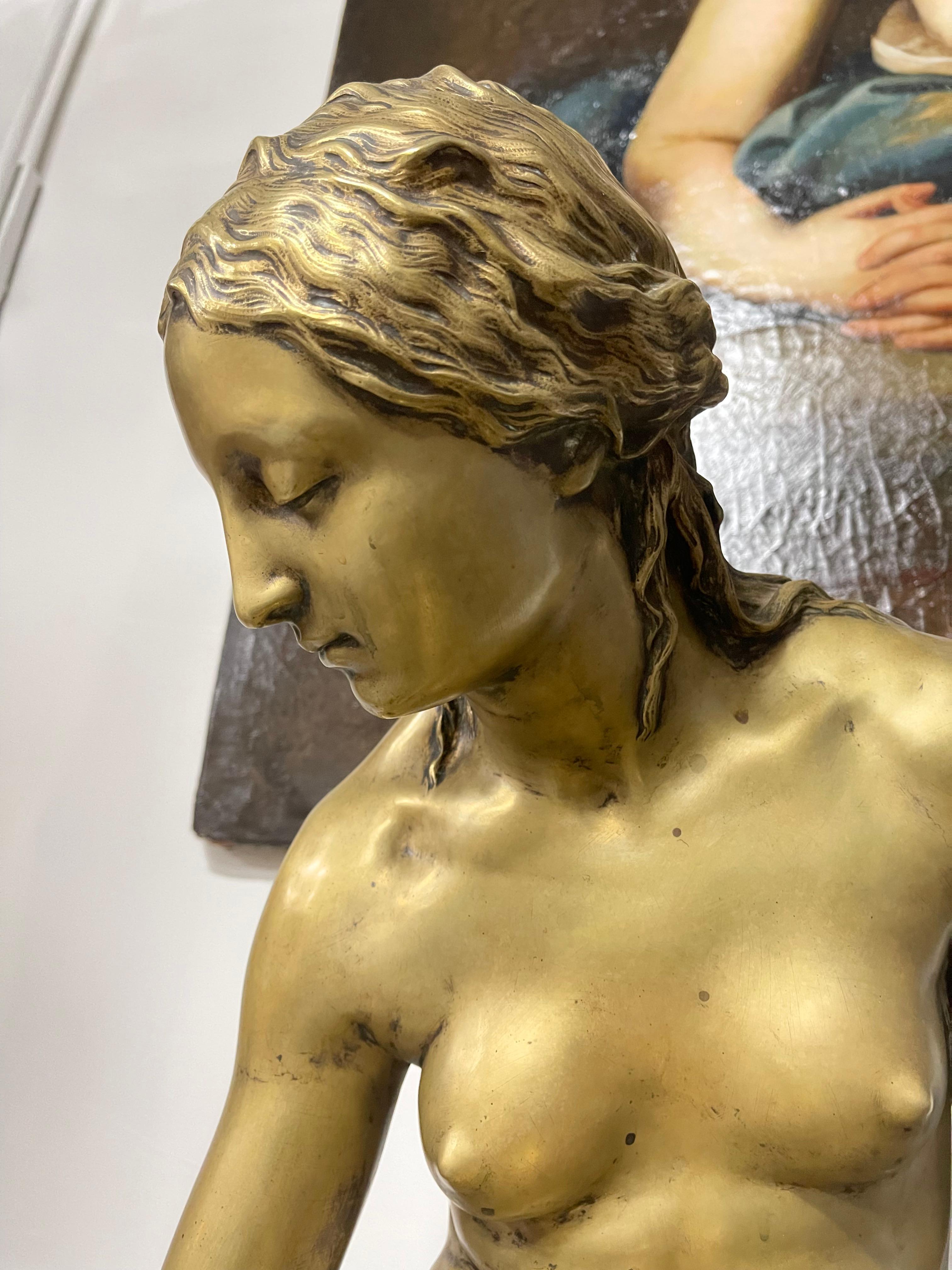 A Gilt Bronze Figure Of A Water Nymph, France, 19th Century For Sale 4
