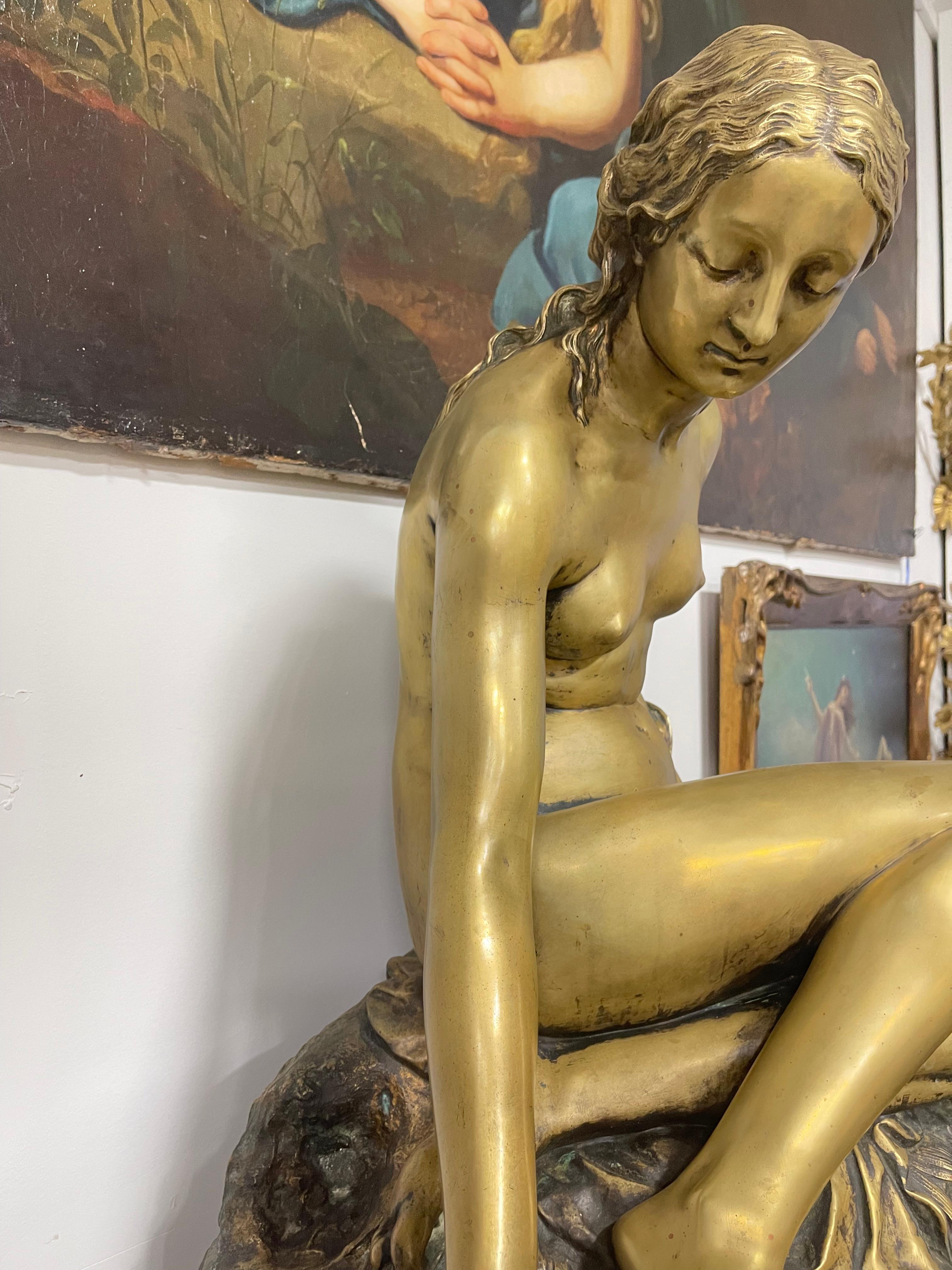 A Gilt Bronze Figure Of A Water Nymph, France, 19th Century For Sale 2