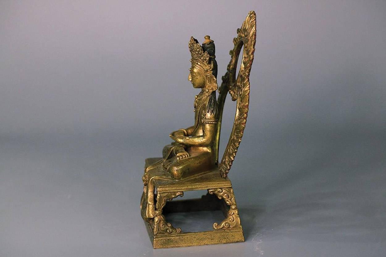 Late 18th Century Gilt Bronze Figure of Amitayus