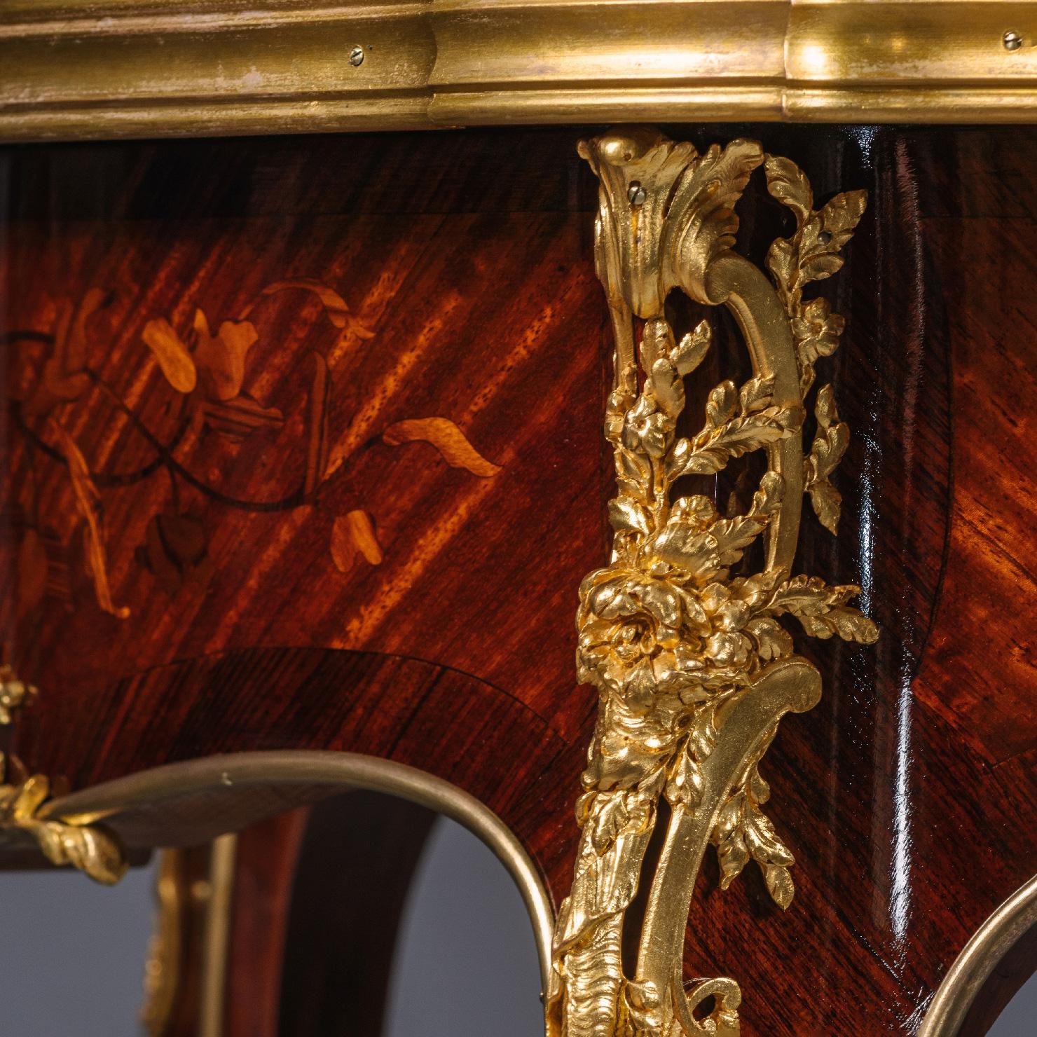 19th Century Gilt-Bronze Marquetry Inlaid Gueridon, Attributed to Emmanuel Zwiener For Sale