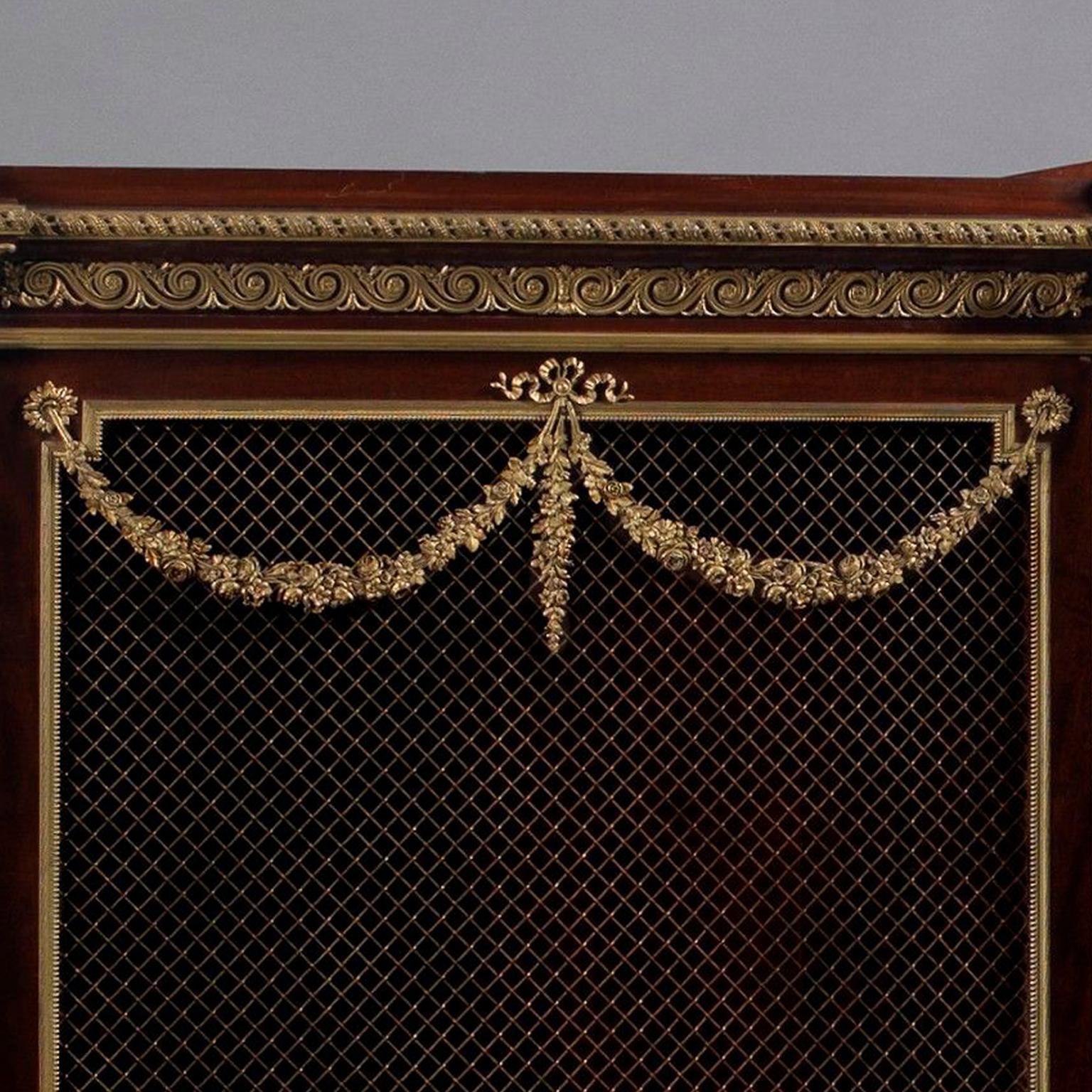 19th Century Gilt-Bronze Mounted Mahogany and Satine Bookcase by François Linke, circa 1890 For Sale