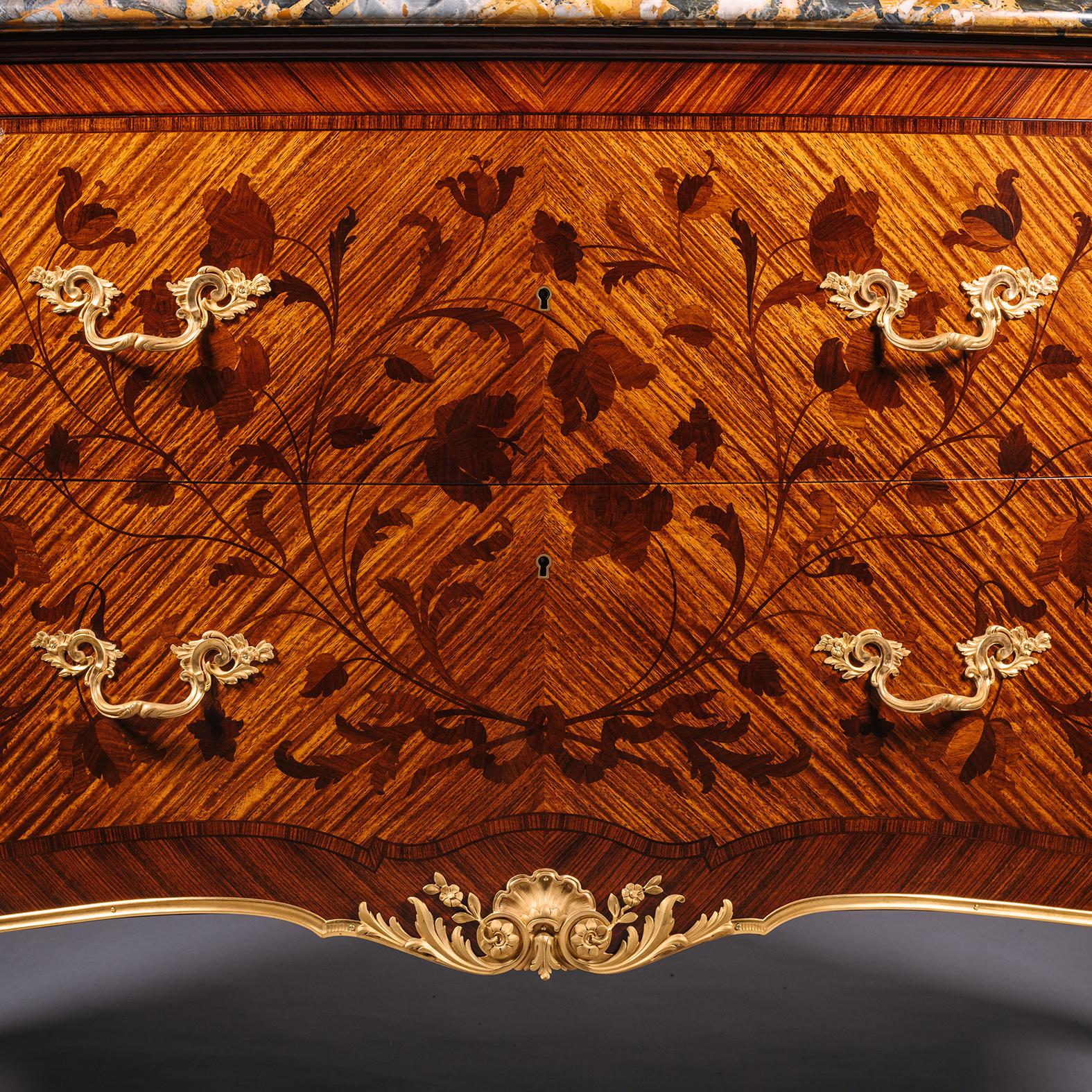 A Gilt-Bronze Mounted Marquetry Commode, By Heinrich Pallenberg, Cologne In Good Condition For Sale In Brighton, West Sussex