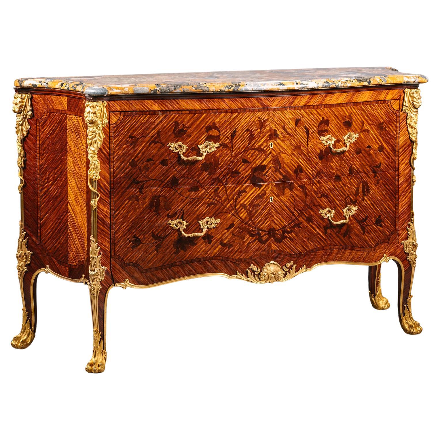A Gilt-Bronze Mounted Marquetry Commode, By Heinrich Pallenberg, Cologne For Sale