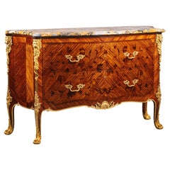 Antique A Gilt-Bronze Mounted Marquetry Commode, By Heinrich Pallenberg, Cologne