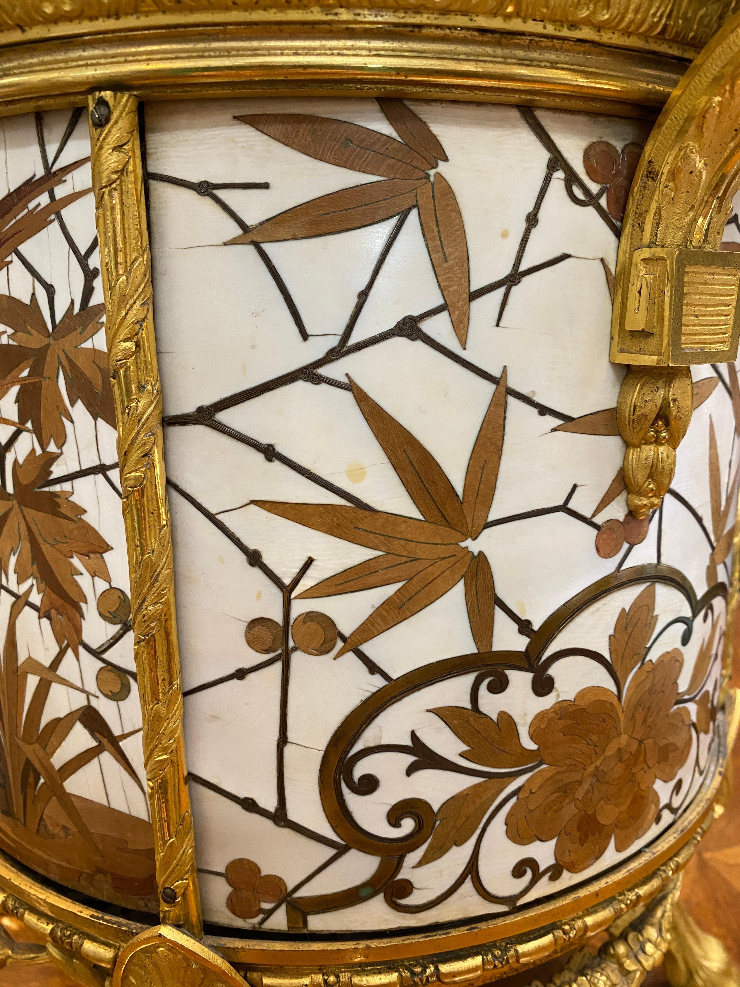 Gilt-Bronze Mounted Metal Cloisonné Marquetry Jardinière by Ferdinand Duvinage In Good Condition For Sale In West Palm Beach, FL