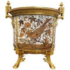 Gilt-Bronze Mounted Metal Cloisonné Marquetry Jardinière by Ferdinand Duvinage