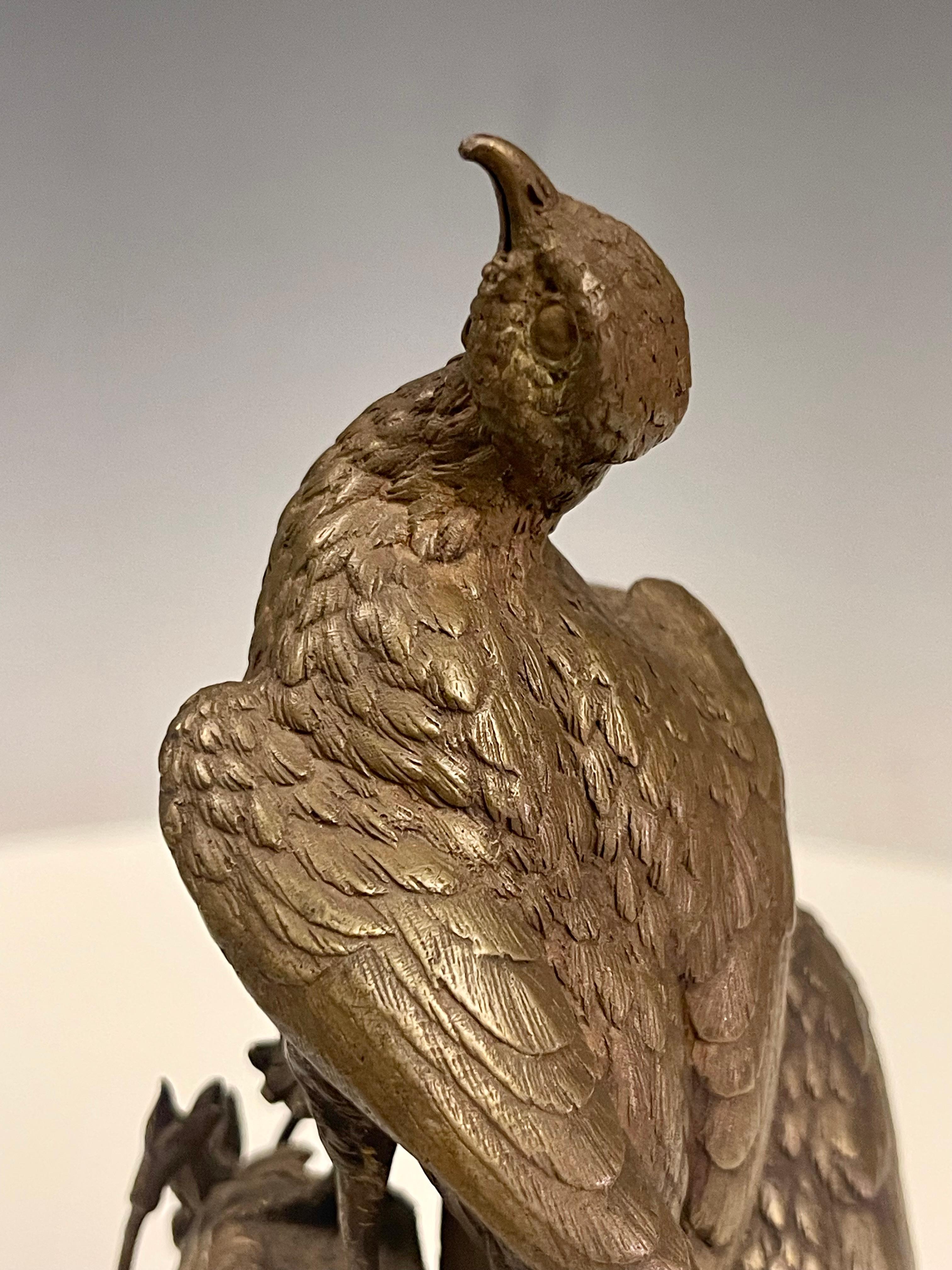 Eine vergoldete Bronzeskulptur von Vögeln, signiert Pautrot, Frankreich 1850.  im Angebot 7