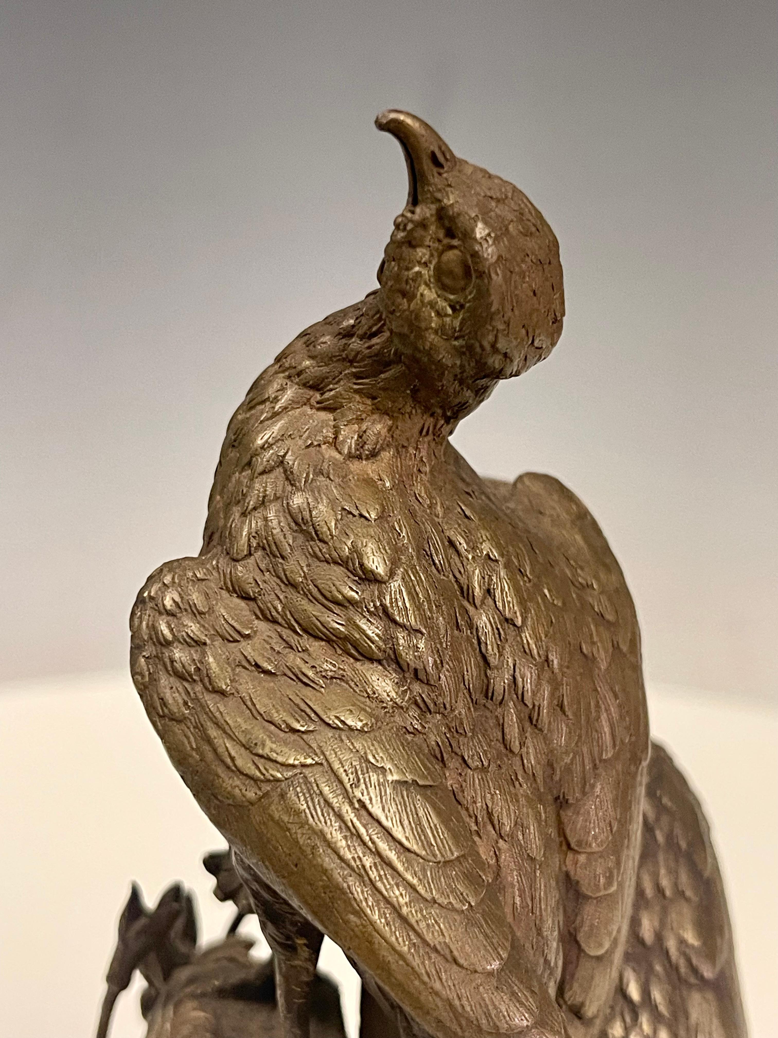 Scultura di uccelli in bronzo dorato, firmata Pautrot, Francia 1850. in vendita 6