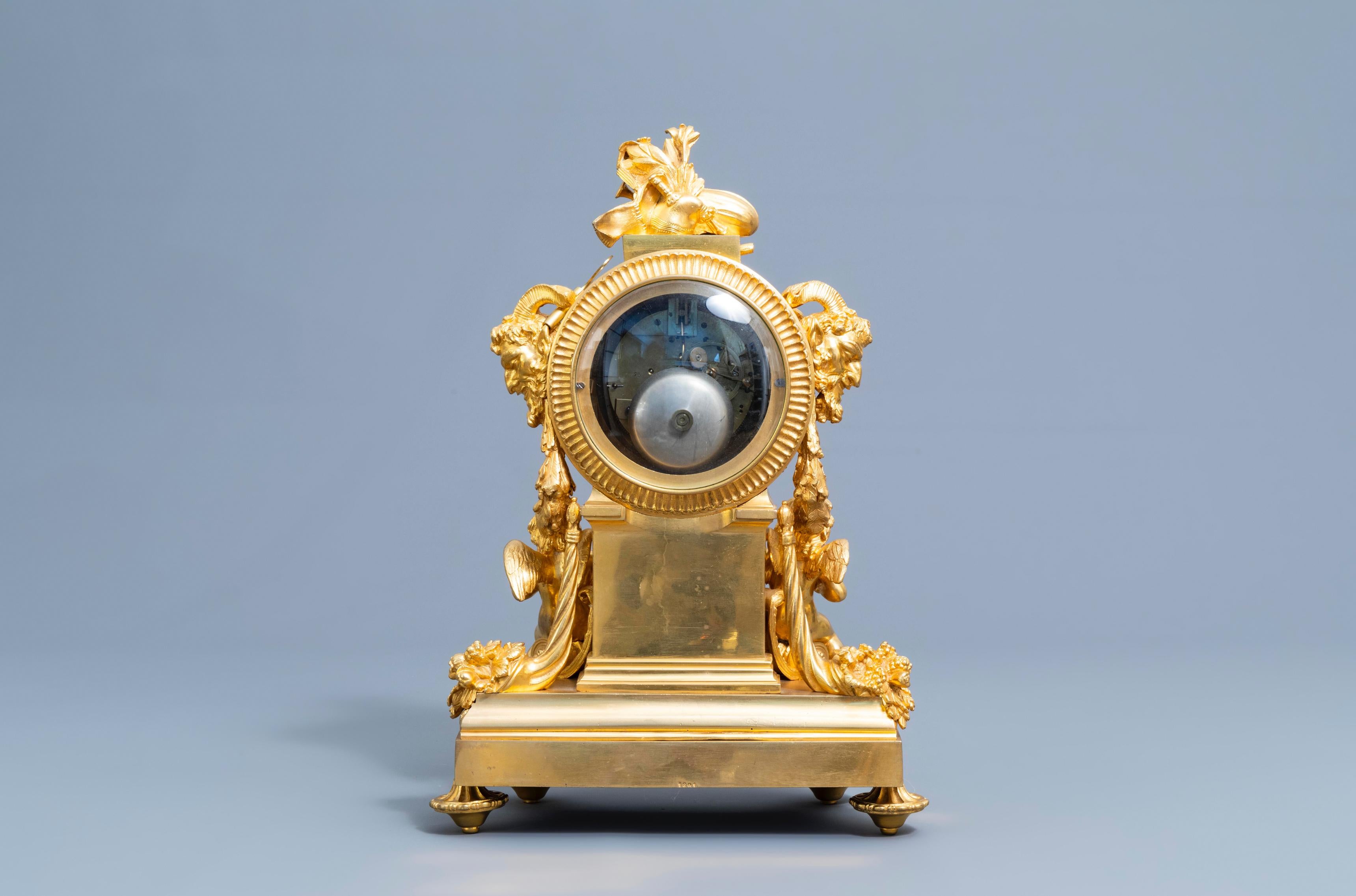 Gilt Bronze Sèvres Style Clock Set, Louis XV Style, France, 19th Century  3