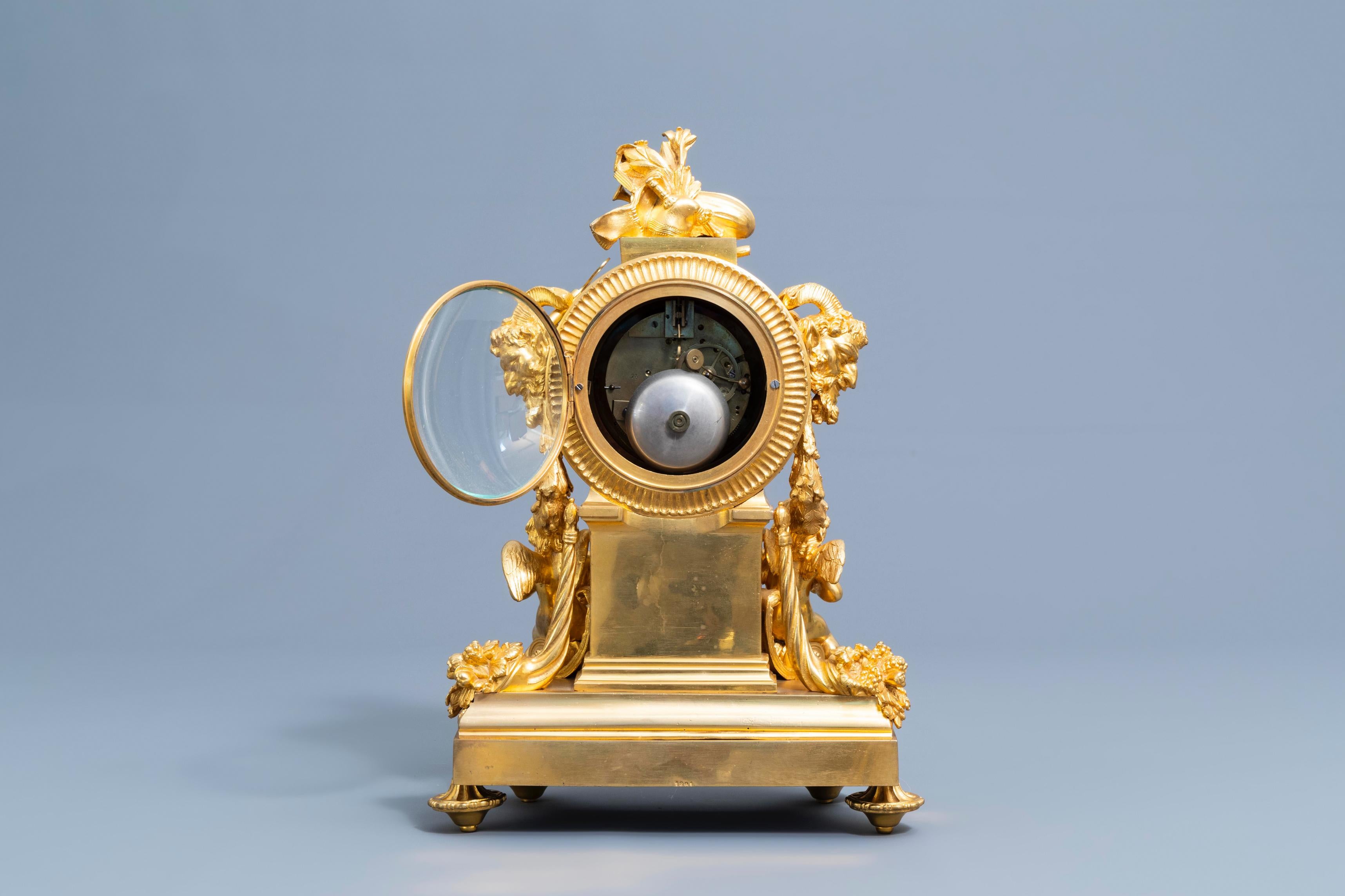 Gilt Bronze Sèvres Style Clock Set, Louis XV Style, France, 19th Century  4