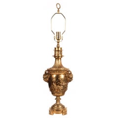 Vintage Gilt Bronze Urn-Form Table Lamp