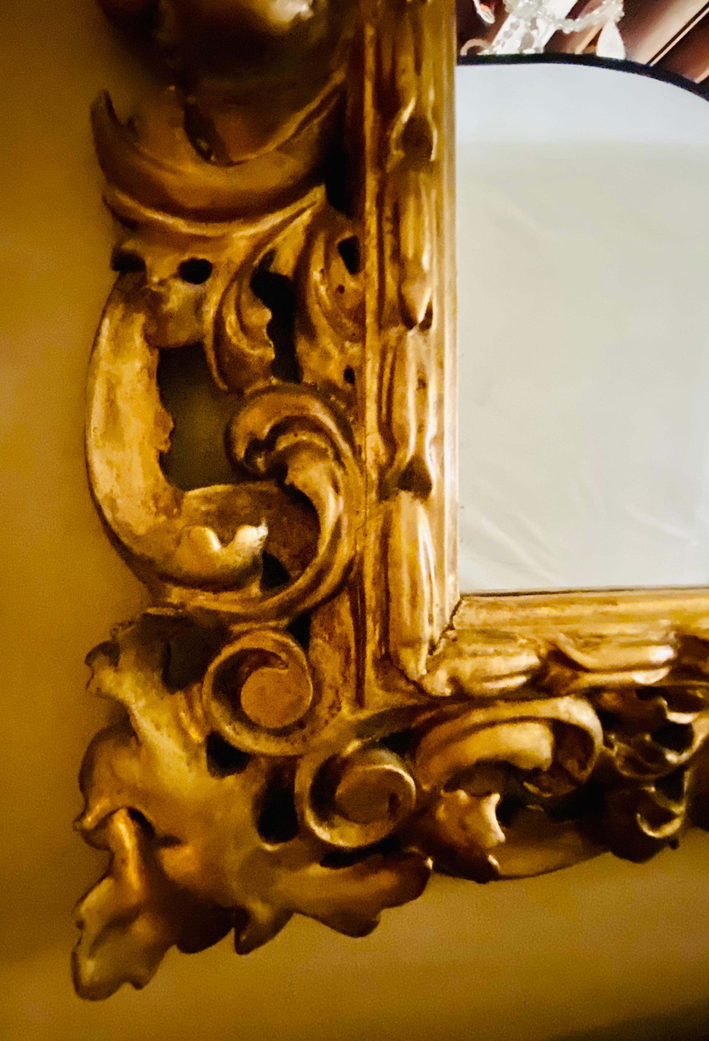 Gilt Gesso Decorated Carved Wall / Console Mirror, Italian 2