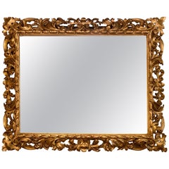 Gilt Gesso Decorated Carved Wall / Console Mirror, Italian