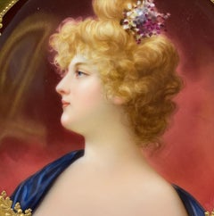 Gilt & Hand Painted Royal Vienna Cabinet Plate by Bruno Geyer, 19th Century