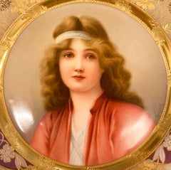 Gilt & Hand Painted Royal Vienna Cabinet Plate by Wagner, Late 19th Century