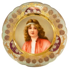 Gilt & Hand Painted Royal Vienna Cabinet Plate by Wagner, Late 19th Century