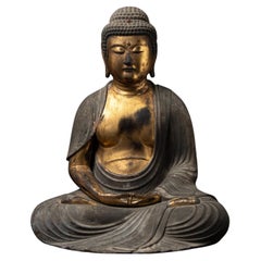Vergoldete Figur des Buddha Amida - frühe Edo-Periode aus Japan