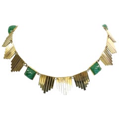 A gilt metal and moulded glass Art Deco necklace, Germany, 1930s