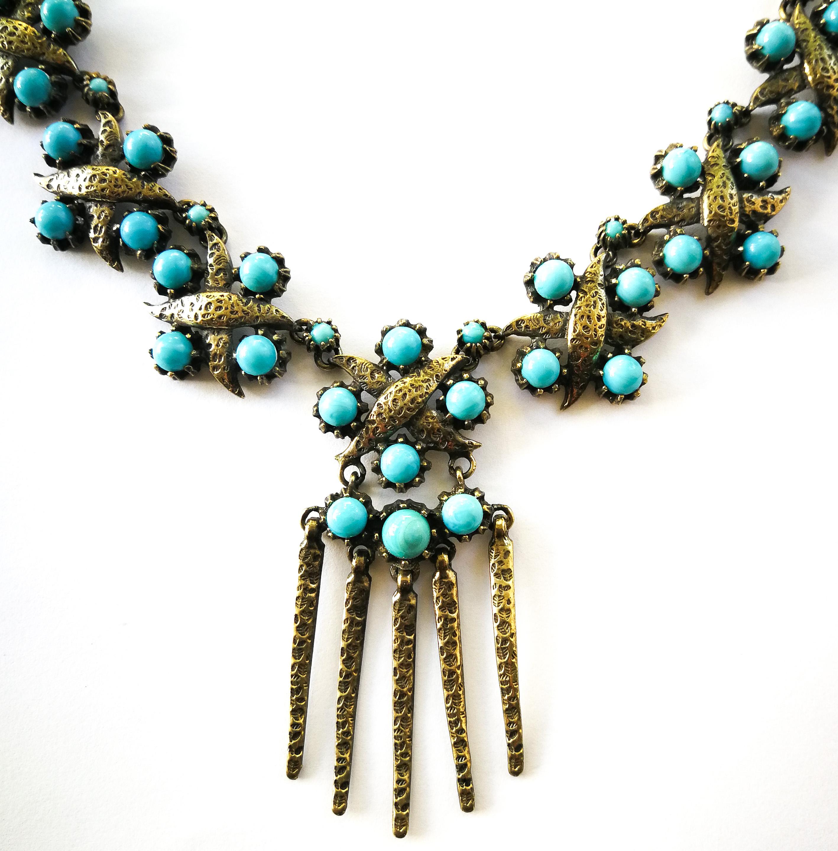 vintage dior turquoise necklace