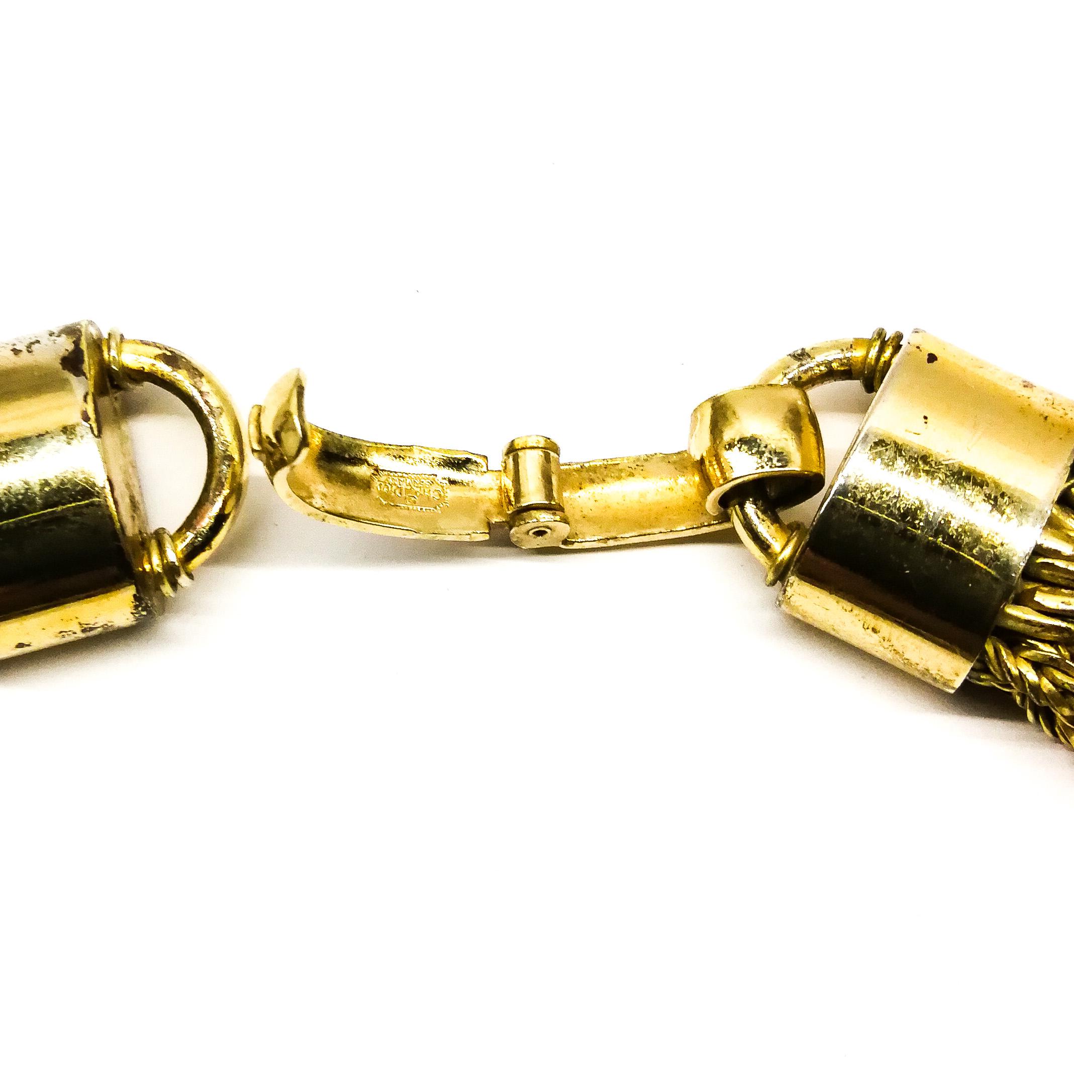 A gilt metal mixed chain 'twist' necklace, Christian Dior, c1970s For Sale 6