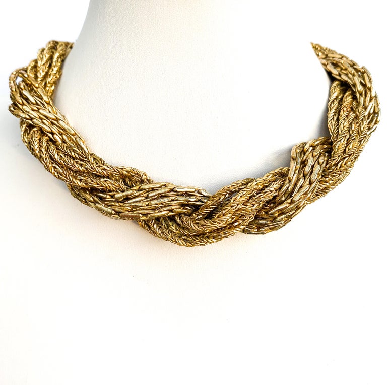Adorne Twist Chain Double Layer Necklace AND2365