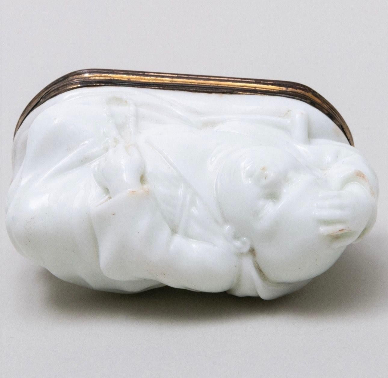 Rococo A GILT-METAL MOUNTED SNUFF BOX Circa 1750, probably Mennecy For Sale
