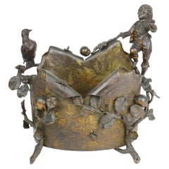 Gilt & Patinated Bronze Figural Jardiniere, Austria, 19th Century